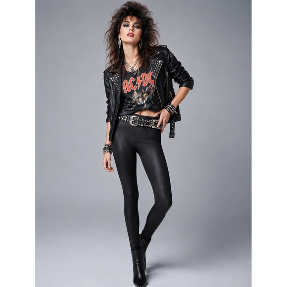 Simply Vera Vera Wang Pants - 80s Rocker Chic Black Pants Leggings Size M Stretch Comfy Retro Heavy Metal